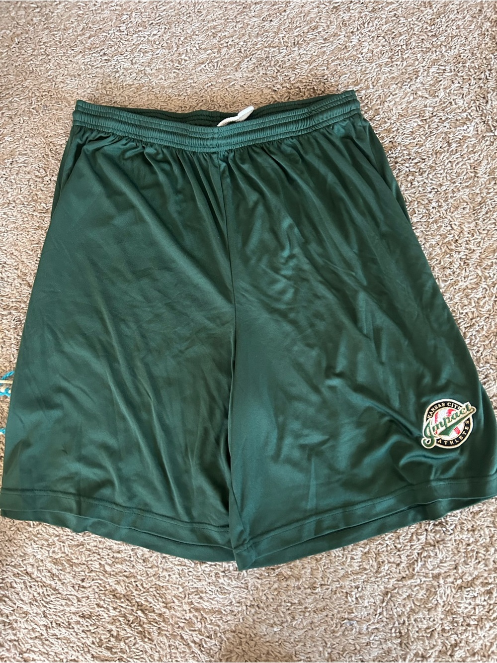Sport-Tek Dark Green Men's Athletic Shorts with Logo